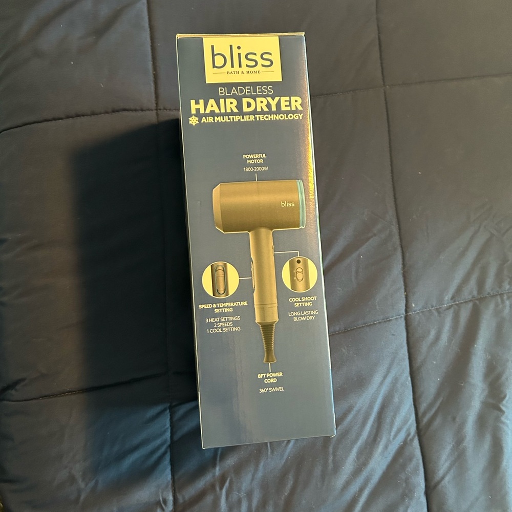 BLISS • Bladeless Hair Dryer • Grey/Blue • Medium • - Picture 5 of 6